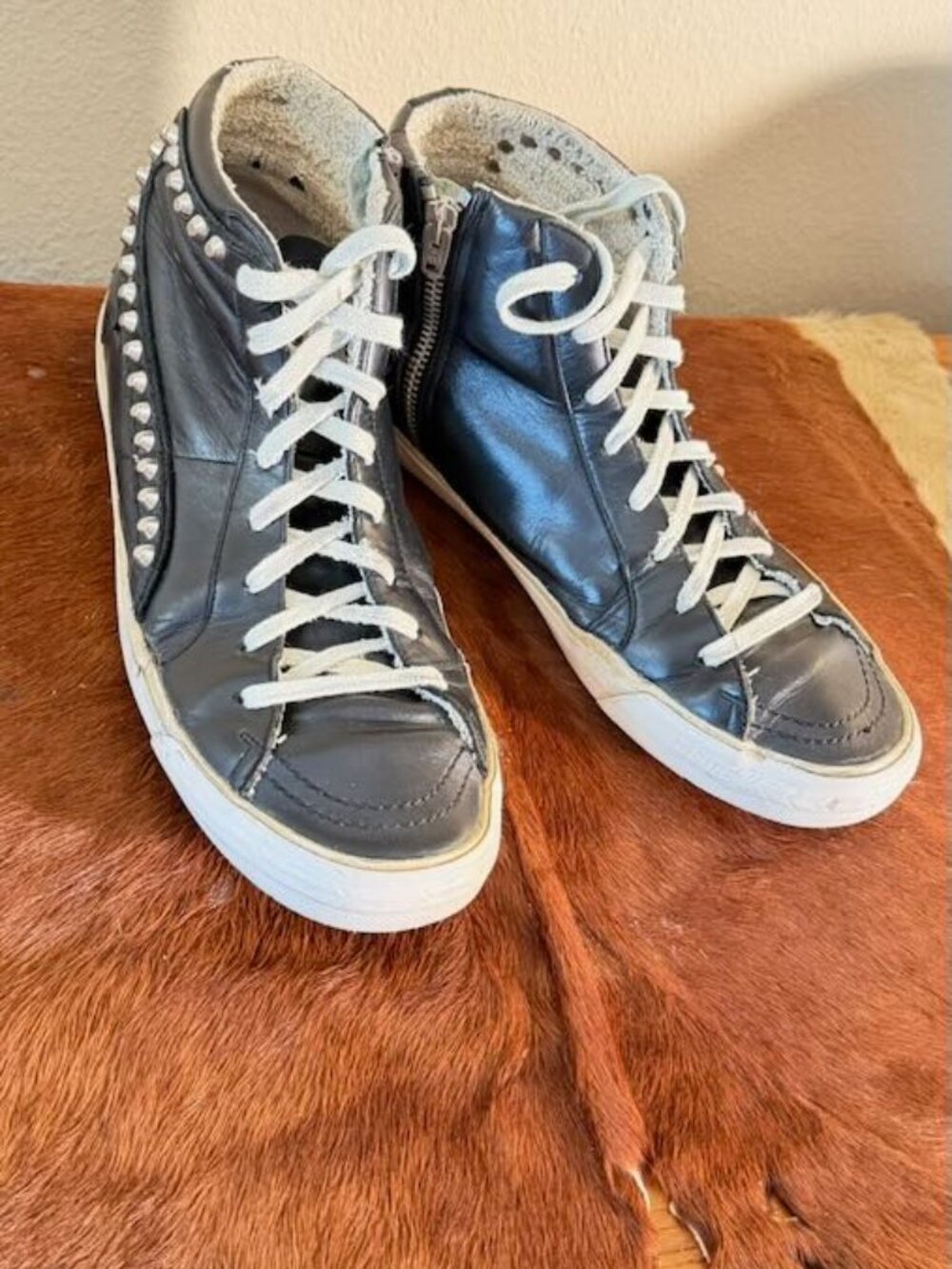 Golden Goose Super Condition Slide High Top Sneaker studded, Black Size 10 US